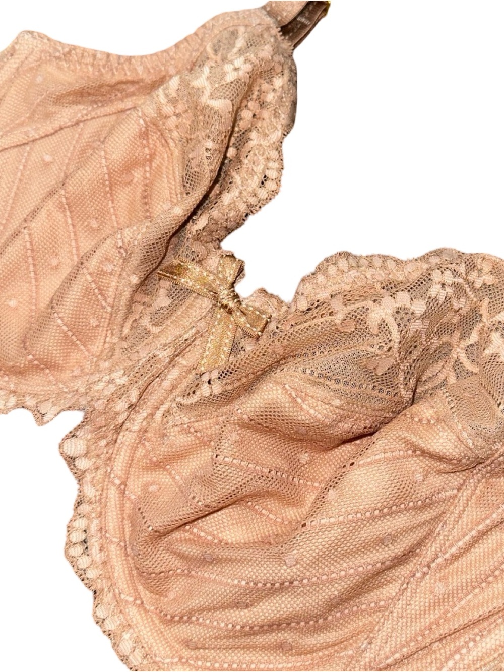Chantelle NWT Women’s Size 32DDD F Nude Tan Full Coverage Lace Underwire Bra